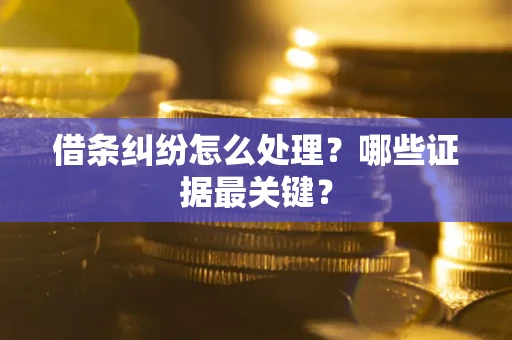 武汉借条纠纷怎么处理？哪些证据最关键？