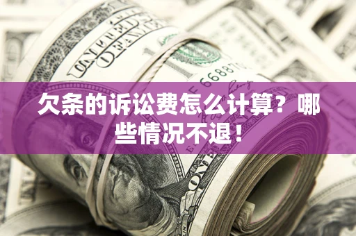 武汉欠条的诉讼费怎么计算?哪些情况不退! 武汉欠条的诉讼费怎么计算?哪些情况不退!