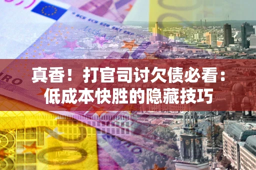 武汉真香！打官司讨欠债必看：低成本快胜的隐藏技巧