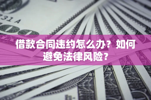 武汉借款合同违约怎么办？如何避免法律风险？