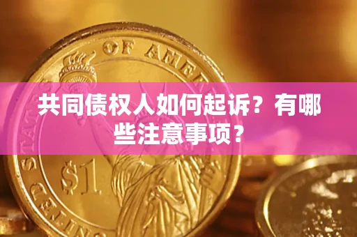 武汉共同债权人如何起诉？有哪些注意事项？