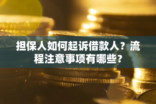 武汉担保人如何起诉借款人？流程注意事项有哪些？